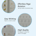 Magic Reusable Kids Copybook Set – 4 Books + Free Pen, Grip & 10 Refills