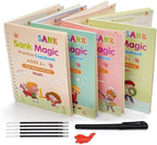 Magic Reusable Kids Copybook Set – 4 Books + Free Pen, Grip & 10 Refills