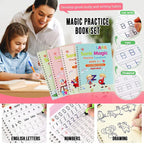 Magic Reusable Kids Copybook Set – 4 Books + Free Pen, Grip & 10 Refills